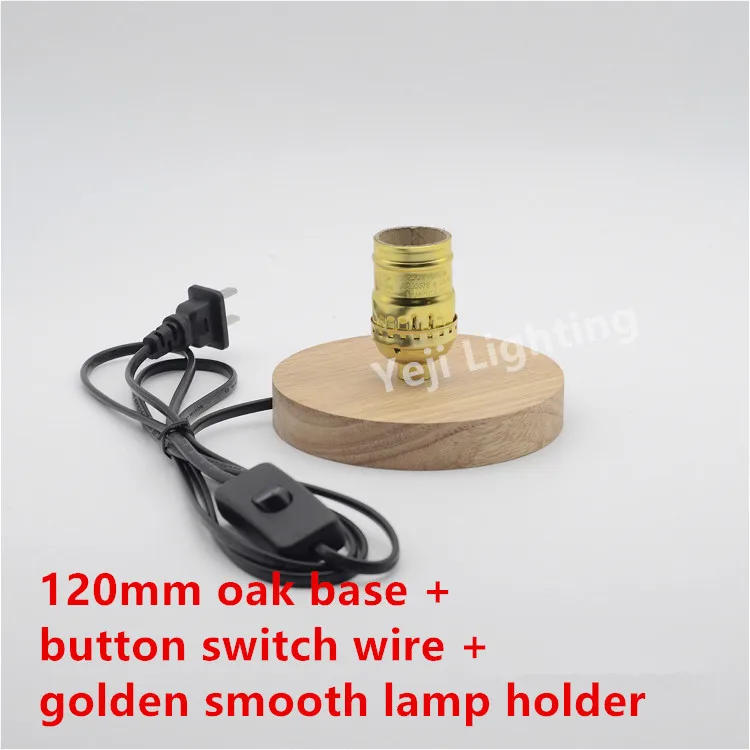 Us 3 3 Edison Retro Oak Wooden Gold Smooth Lamp Holder Ceiling Rose For Table Lamp Decorative Lamp Led Tube Light Lighting Accessories In Lamp Bases