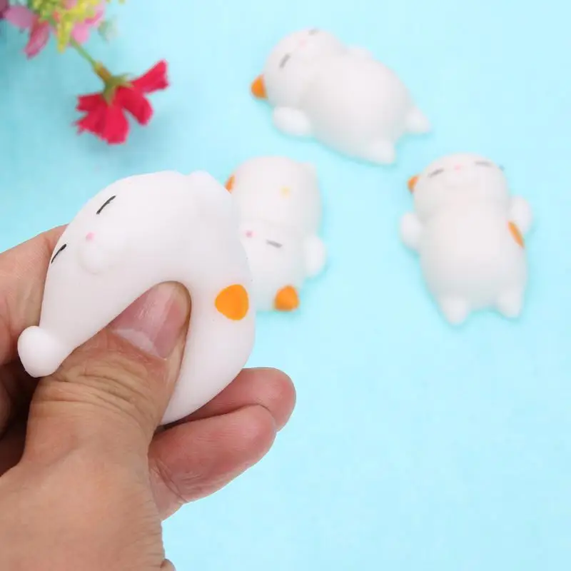 ارتفاع محاكاة القط ختم كسول القط الهاتف الأشرطة البطيء لينة الصحافة ضغط kawaii الخبز كعكة الاطفال لعبة اكسسوارات الهاتف