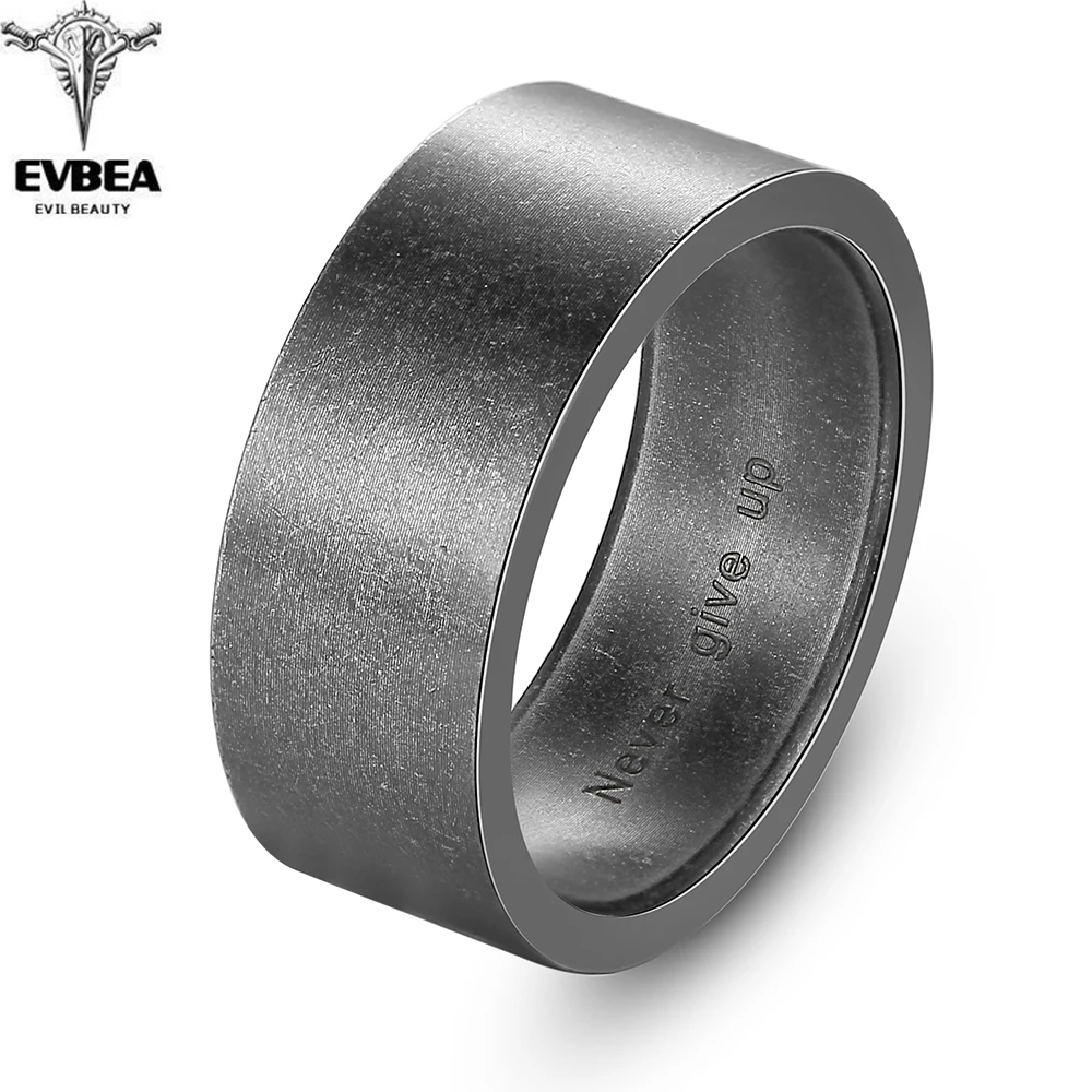

EVBEA 2019 Titanium Steel Viking Punk Gothic Antique Simple Male Ring Old Style For Men Rock Roll Kpop Bikers Jewelry