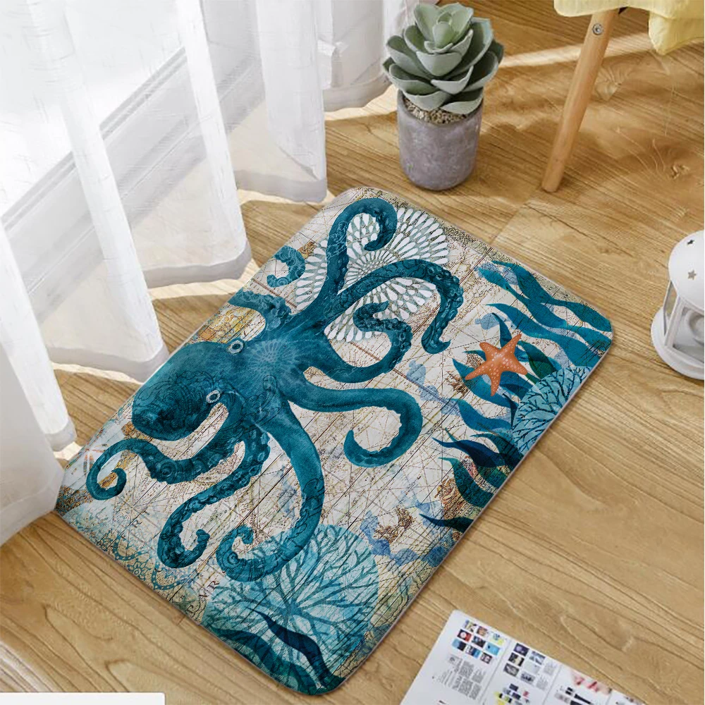 Pirate Ship Marine Style Door Mat Floor Carpet for Living Room Sea