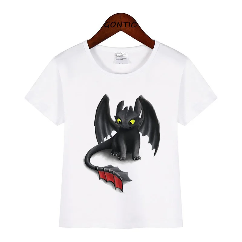 

Fashion Toothless The Night Fury Kids T-Shirts Cotton Cartoon Print Baby T shirts Children Tops Clothing Tee