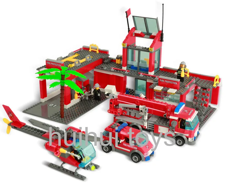 

Original City Fire Station 774 Pcs/set Building Blocks Educational Bricks Toys Brinquedos City Firefighter Bringuedos