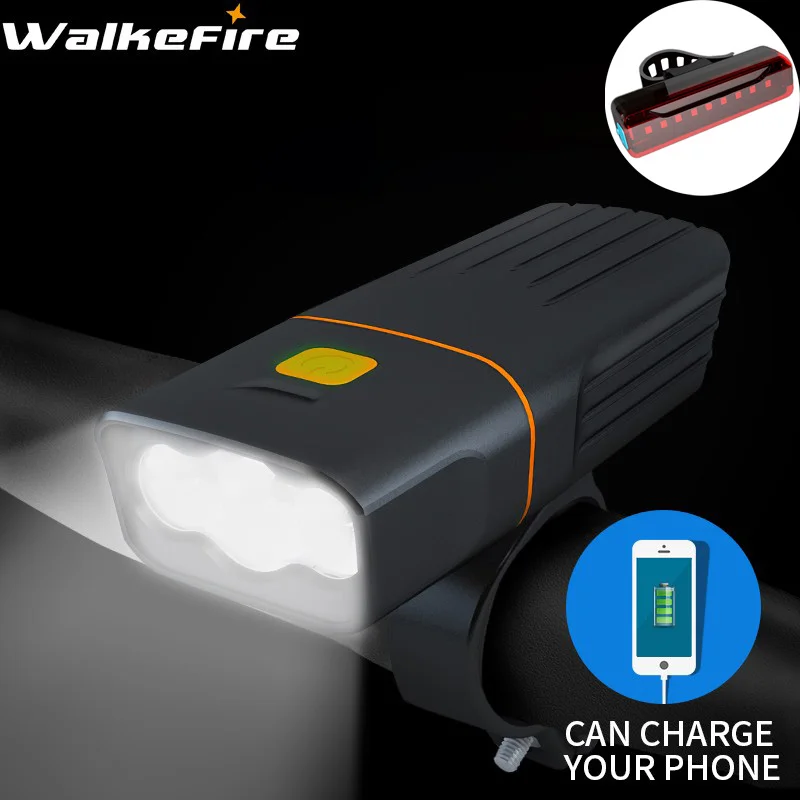 

Multifunctional 3*T6/L2 Bright LED 3 Light Modes Waterproof Rechargeable Power Bank Flashlight Bicycle Light with Mount