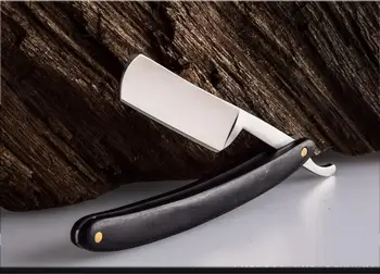 

Black wood vintage razor shaving knife manual razor vintage razor retro razor sharp
