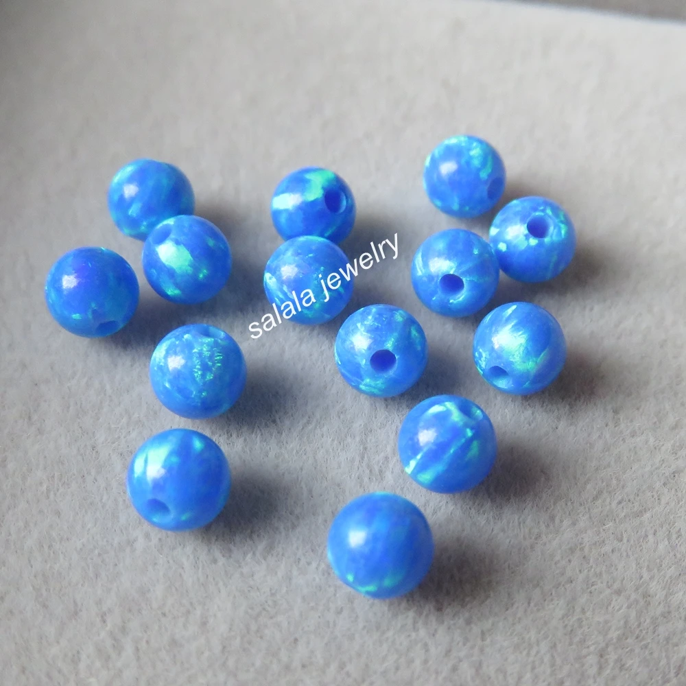 100pcs/lot 4mm Round Ball Opal Beads op05 Dark blue Synthetic Full Drilled for Bracelet | Украшения и аксессуары