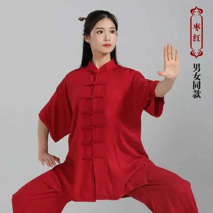 

Spring, summer,pure cotton short sleeves Tai chi suit martial arts clothes Morning exercise sports clothes