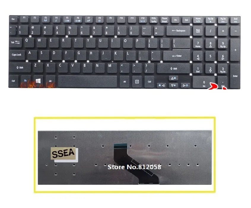 Клавиатура SSEA New US для Acer Aspire клавиатура ноутбука сша пк с клавиатурой поддержкой