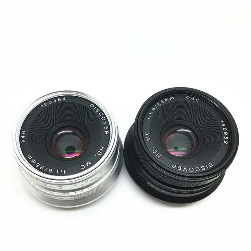 Black/Sliver 25mm F/1.8 HD MC Wide Angle Manual Focus Lens for Olympus