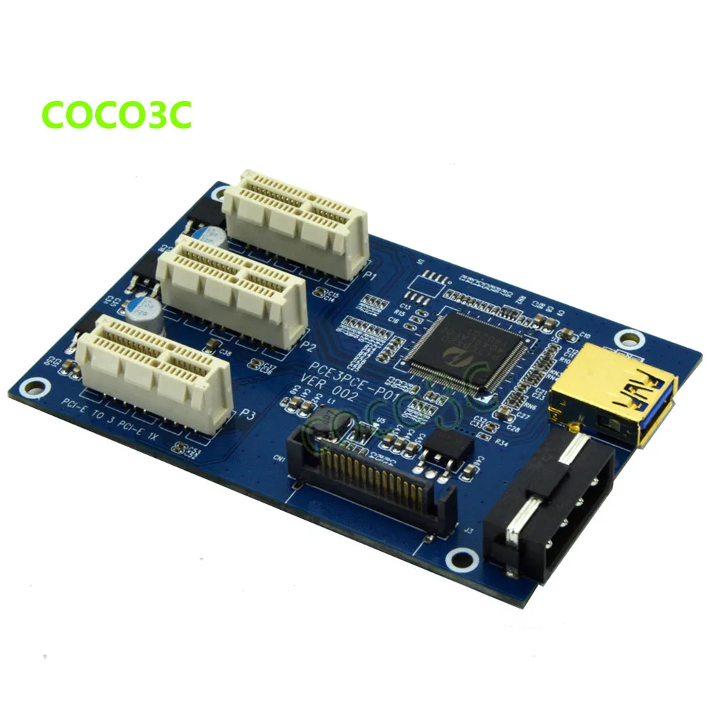 1 to 3 PCI express 1X slots Riser Card PCIe x1 to external 3 PCIe slot adapter PCI-e Port Multiplier Card (2)