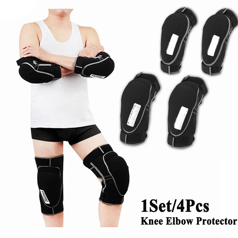 

New 4Pcs Knee Elbow Protector Set Motorcycle Cycling Bike Racing Skiing Ski Tactical Skate Knee Pads and Guard Elbow Pad