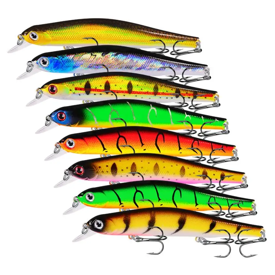 

1PCS Hard bait magnetic guide ring 125mm 17.5g artificial bait 3D eyes fishing lure 6#hooks laser plastic crankbait