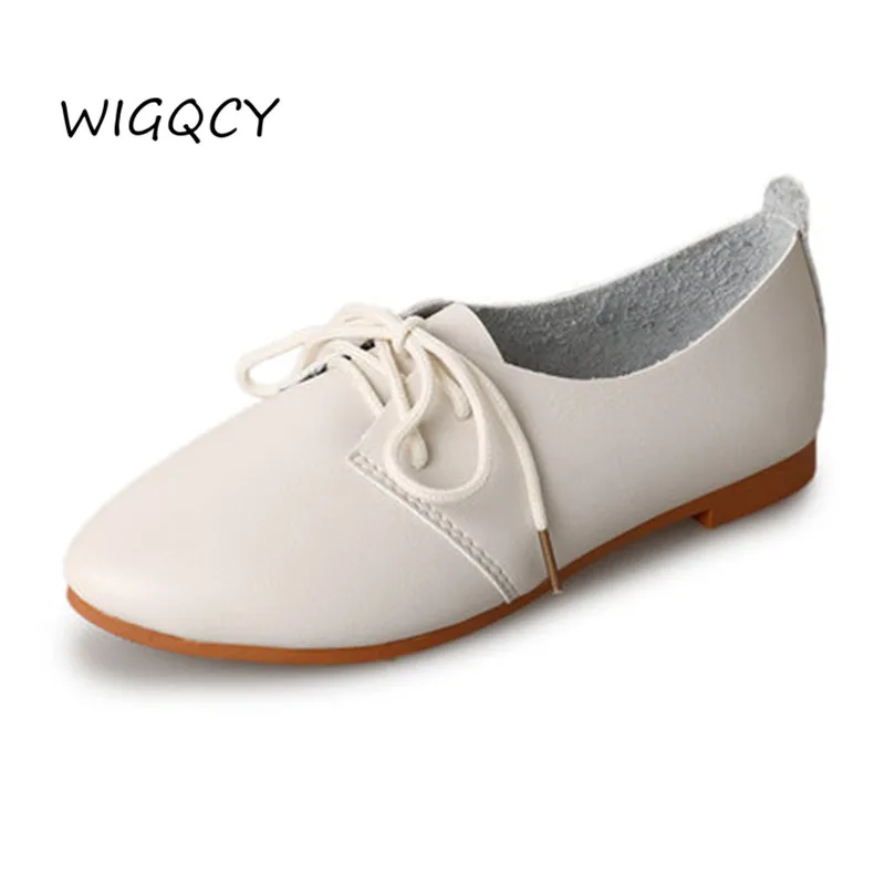 

White shoes women 2019 spring and autumn new Joker student tie-up Korean casual flat heel pointed flat sole women