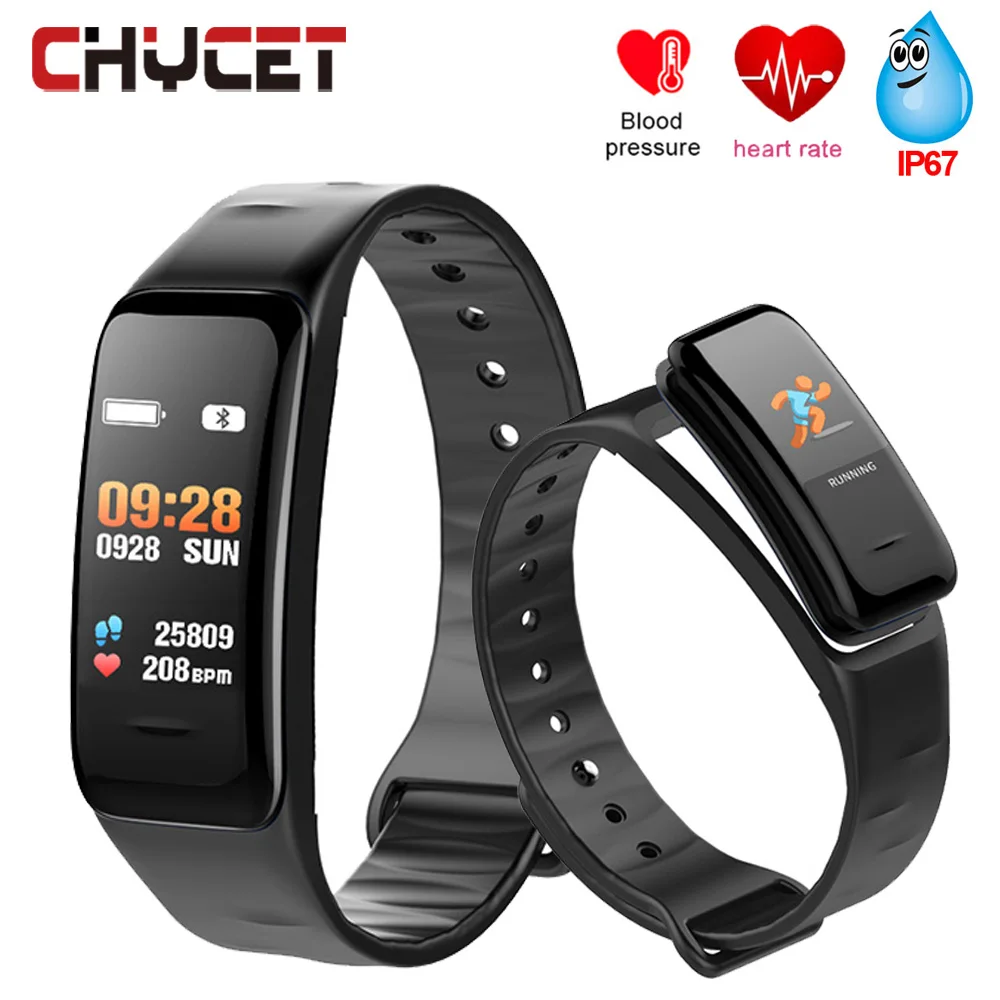 

Color Screen Smart Band C1S Fitness tracker Heart rate monitor Blood pressure measure Waterproof Pedometer Wristband PK mi band
