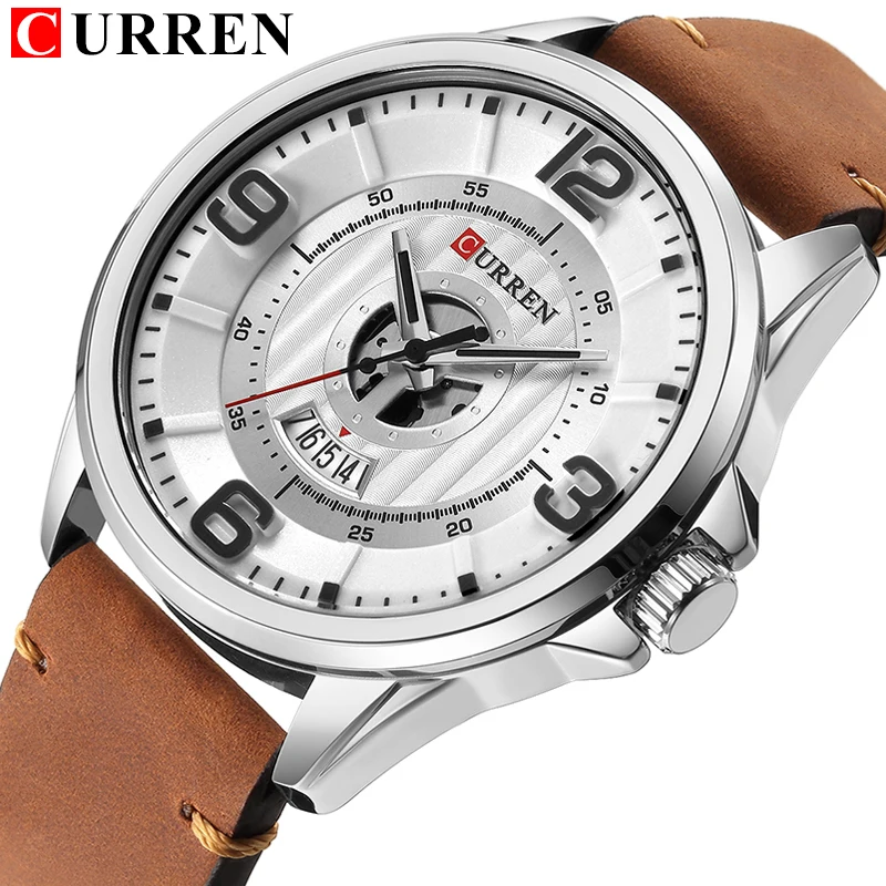 

NEW CURREN Luxury Brand Men's Quartz Watches Men Fashion Casual Leather Sports Watch Man Date Clock Relogio Masculino