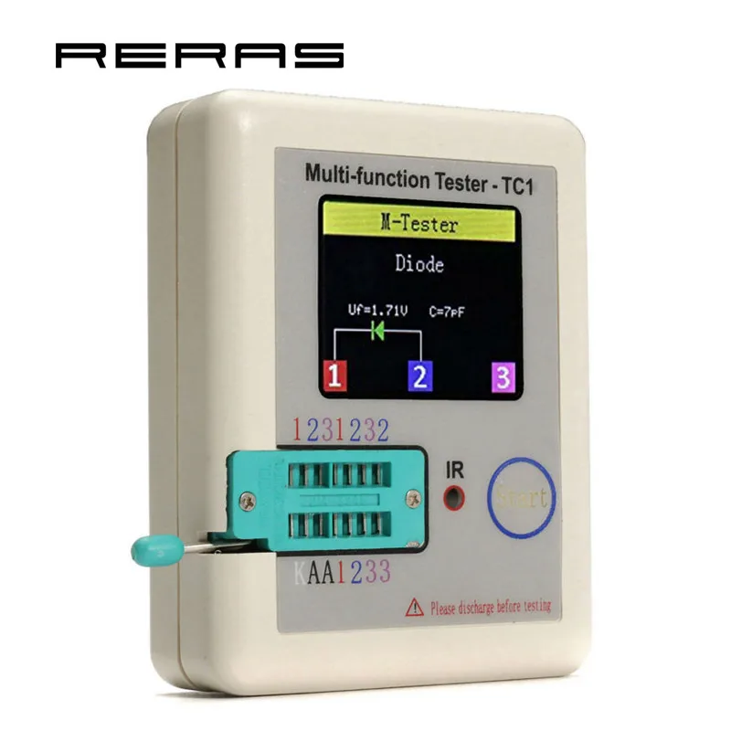 TFT диодный Триод измеритель емкости LCR ESR NPN PNP MOSFET TC1 3 5 &quotTFT muiltmeter тестер