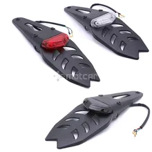 Заднее крыло Черный ABS держатель номерного знака+ красный 12 В светодиодный задний фонарь стоп-сигнал универсальная лампа для эндуро мотокросса Байк