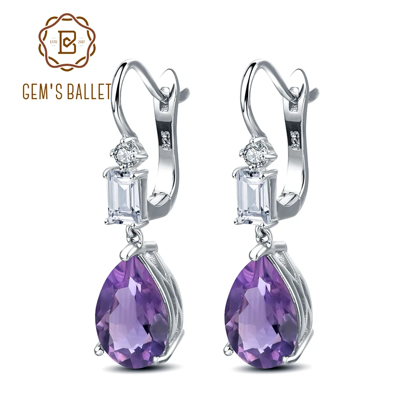 Женские Балетные серьги gemb's 8 14ct натуральный аметистовый драгоченный камень из