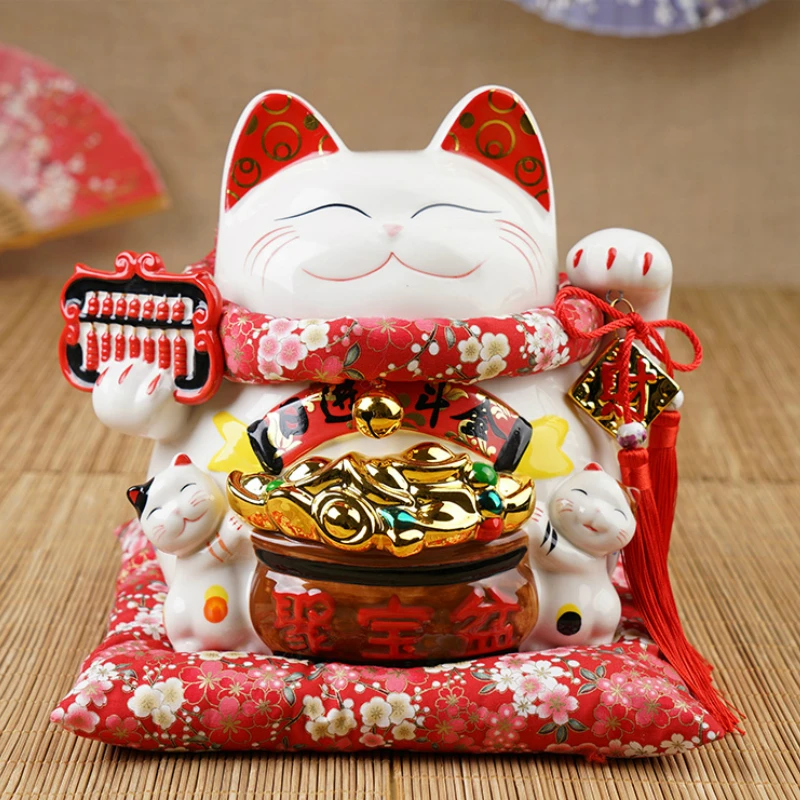 Популярный новейший счастливый кот украшения Lucky Cat Большая японская керамика Lucky кошка, поросенок Банк открытый в творческих подарках
