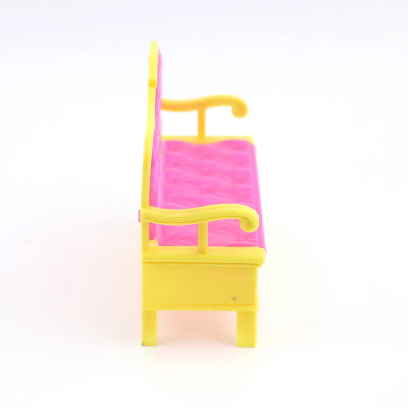 Children's toy 12x11x5cm sofa lifestyle Accessory for Barbie dolls Double-chair kids Pretend Play couch toy Free shipping Children's toy 12x11x5cm sofa lifestyle Accessory for Barbie dolls Double-chair kids Pretend Play couch toy Free shipping