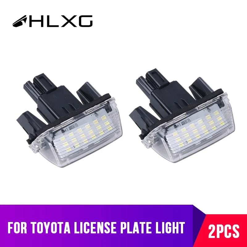 

hlxg Error Free license plate frame Lights LED Number Lamp 12V for Toyota Corolla Camry Yaris Prius Vitz Avensis car accessories