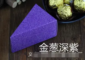 

500pcs/lot fedex fast free shipping Wedding Decorate Candy triangles Box DIY Party Cake Paper box Christmas Gift Box