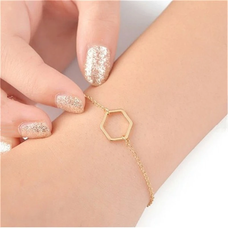 

Minimalist Geometric Bracelet Jewelry Simple Hexagon Bracelet Jewelry Easy To Match Everyday Wear Jewelry