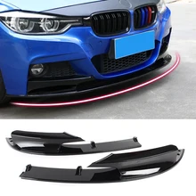 2PCS Glossy Black Carbon Fiber Style Front Bumper Lip For BMW F30 3 Series M Style 2012 2013