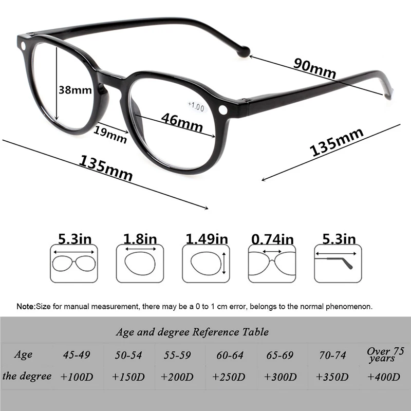 Модные круглые очки с пружинными шарнирами, дизайнерские мужские и женские очки для чтения, диоптрий 0,5 1,75 2,0 3,0