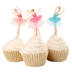 24 шт Девушки Танцы украшения для кексов милые балетки Бумага торт Топпер для свадьбы День рождения Танцы вечерние торт украшения детский