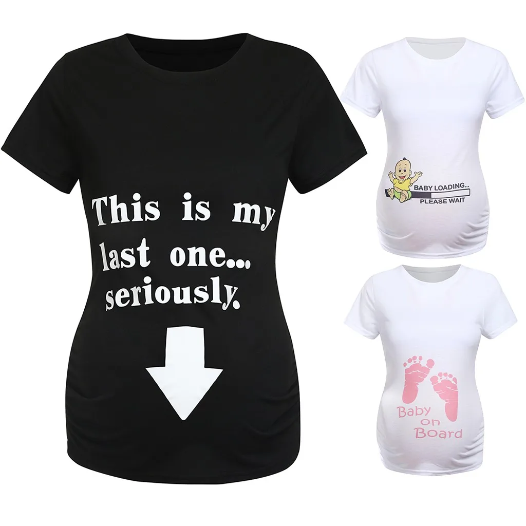 

Women Maternity Clothes Pregnancy Short Sleeve Letter Print Tops T shirt femme enceinte clothes for pregnant women ropa embaraza