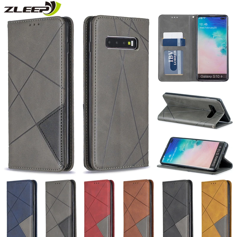 

Flip Wallet For Samsung Note10 Leather Case For Samsung Galaxy S9 S10 E Plus Note10plus Card Holder Protective Phone Cover Etui