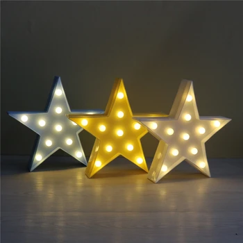 

Star Night Light Lovely SKY LED Cute 3D Marquee Baby Children Bedroom Decor Kids Gift Toy white yellow blue babysbreath Starry