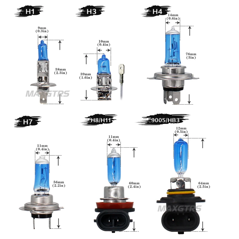 2x12 V 55 W/100 W 6000K H4 H7 H8 H11 9005 9006 HB3 HB4 Автомобильная противотуманная лампочка супербелые галогеновые свет Авто автомобильная фара