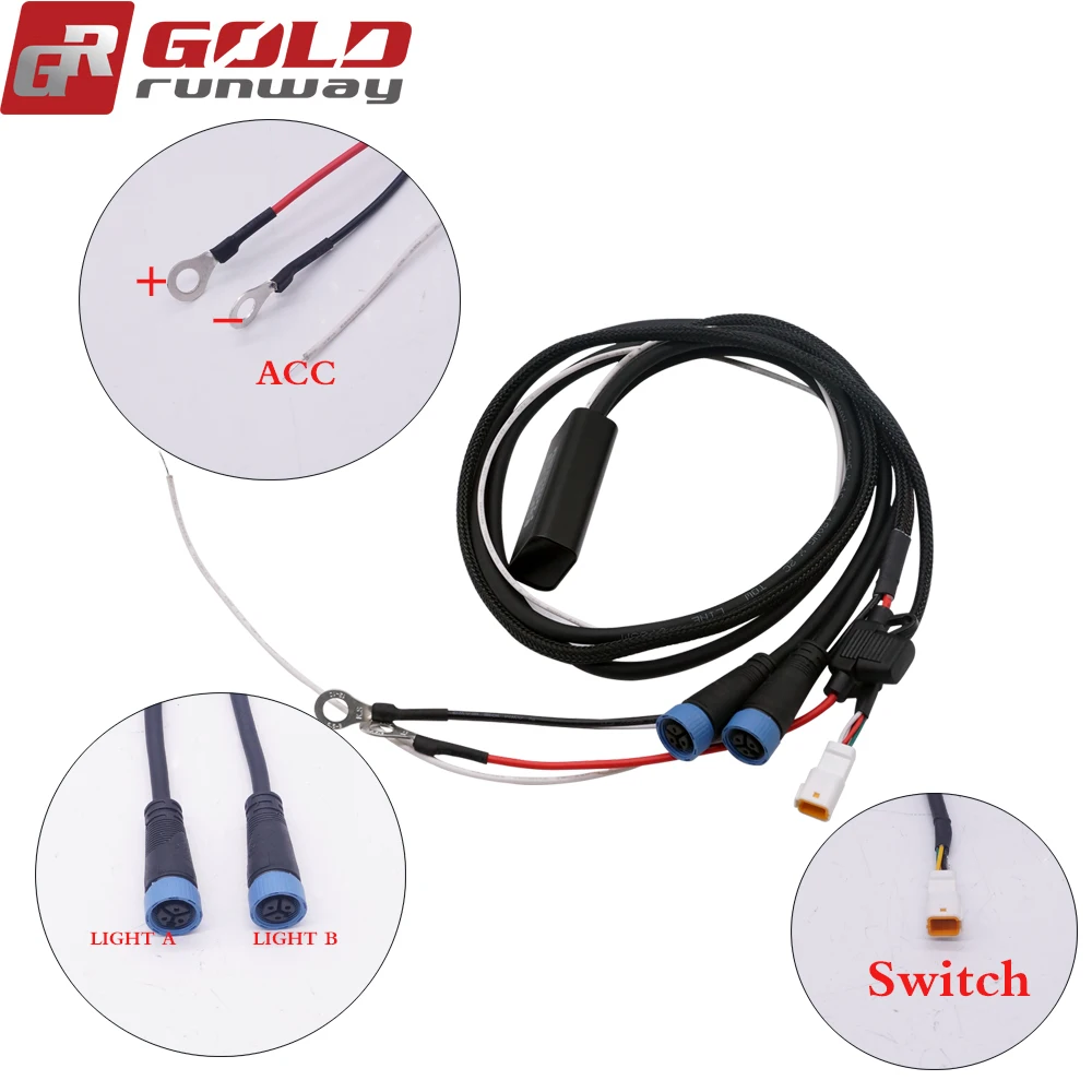 GOLDRUNWAY X4 12V 4200lm Spot/Flood/Combo Fog вспомогательный свет в сборе лампы 40 Вт двигатель Led для BMW R1200GS/ADV/F800GS Moto