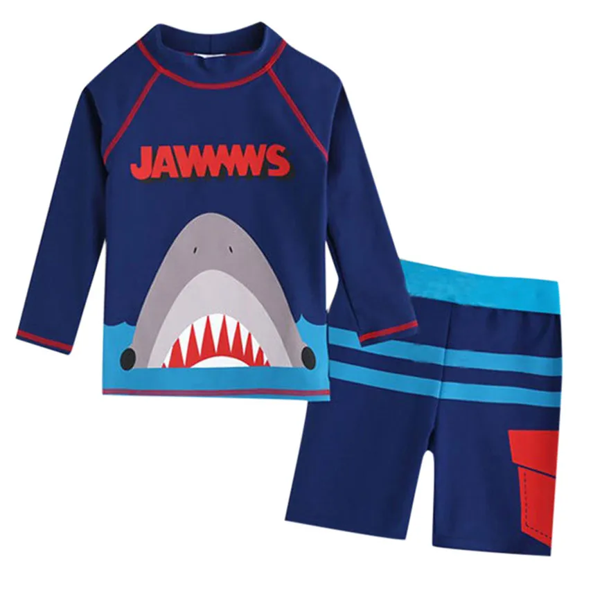 

YANGMAILE Kid Baby Boy 2T-8T Long Sleeve 3D Dinosaur Cartoon Beach Swimwear Bathing Set Clothes modis extreme bikini Y*