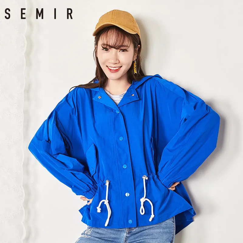 SEMIR пальто 2018 Новая мода для женщин с буквенным принтом свободное шоу тонкий