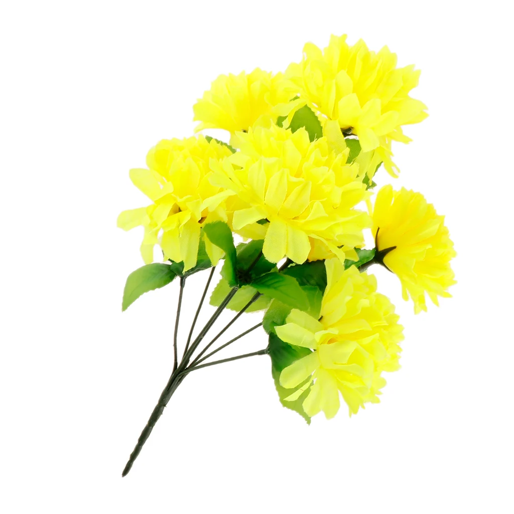 Simulation Grave Chrysanthemum Flower Bouquet Arrangement Cemetery Graveside Flowers Decoration