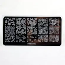 2018 New Arrival 6*12 centímetros Rendas Padrão de Flor DIY Template Nail Art Polonês Stamping Placas 3D Stencils Para unhas Carimbar # # ZJOY-006(China)