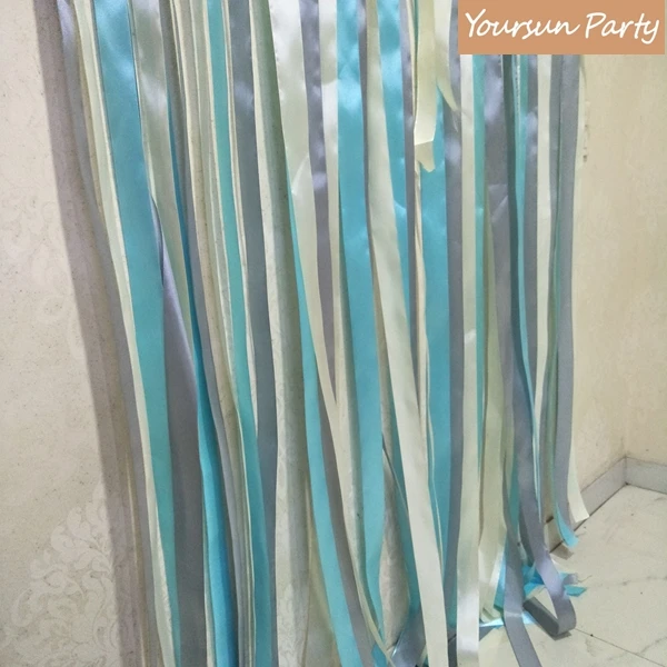 Frozen Inspired Party Backdrops Handmade Ribbon Rag Tie Garland Reserving Table Photography Props