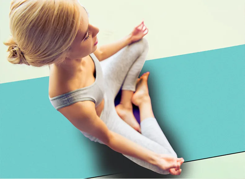 Чистый цвет натуральный резиновый коврик для йоги 1 мм Нескользящие складные профессиональные коврики для фитнеса и танцев коврики для пилатеса гимнастики(183*61 см