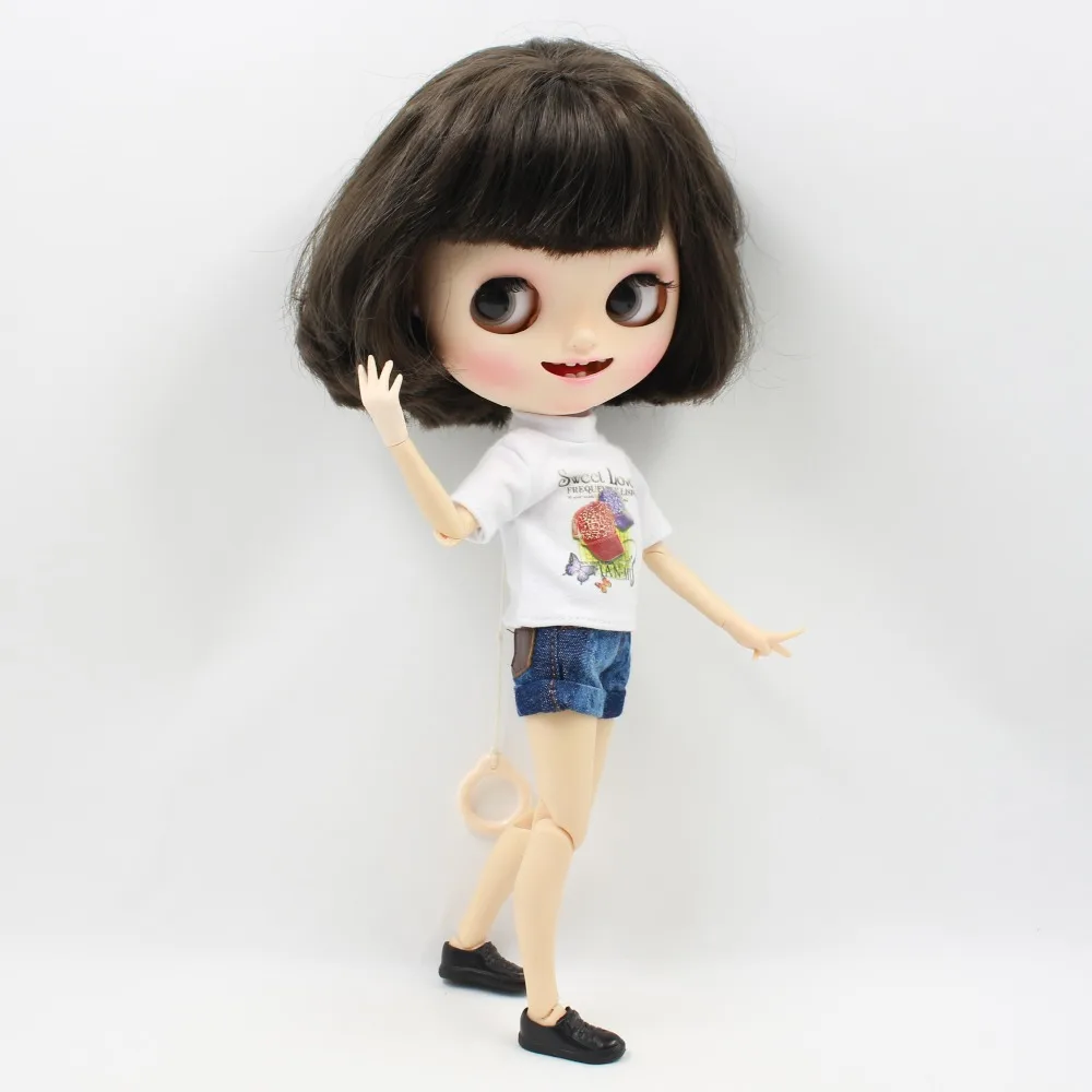 Ледяной DBS Blyth doll licca joint body cool джинсовый костюм шорты леггинсы белая рубашка|fortune