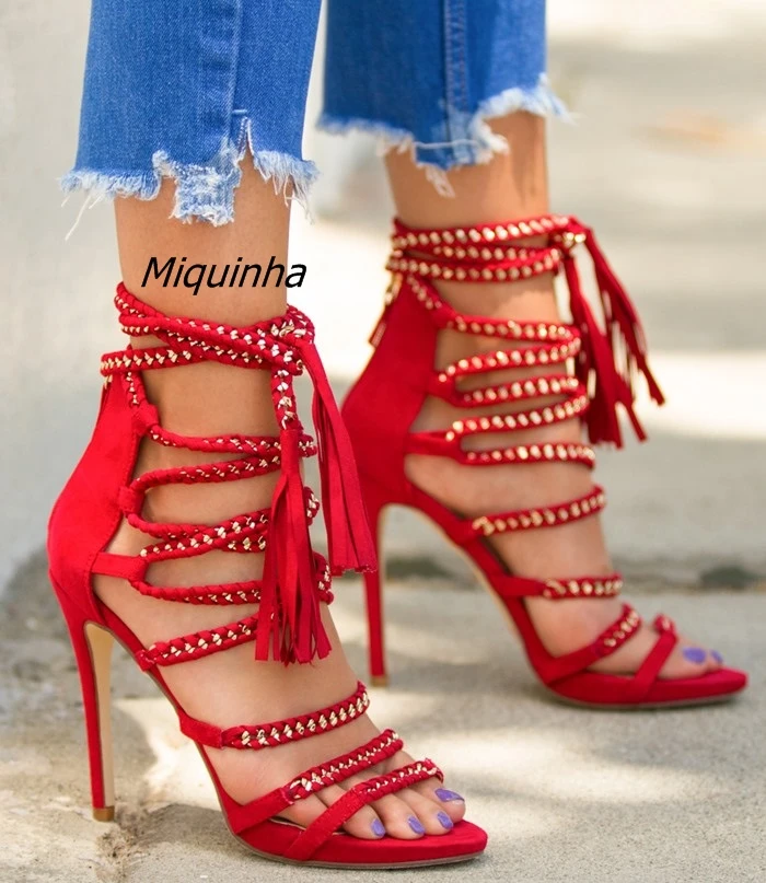 fancy red sandals