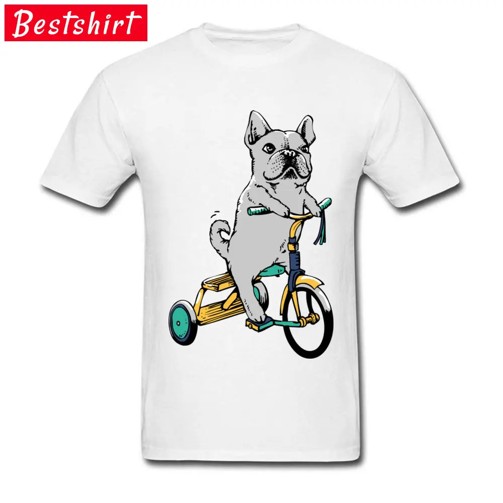 Frenchie Ride 100% Cotton Fabric Men Short Sleeve Tees Custom Lovers Day T-shirts Crazy T Shirt Rife Round Neck Frenchie Ride white