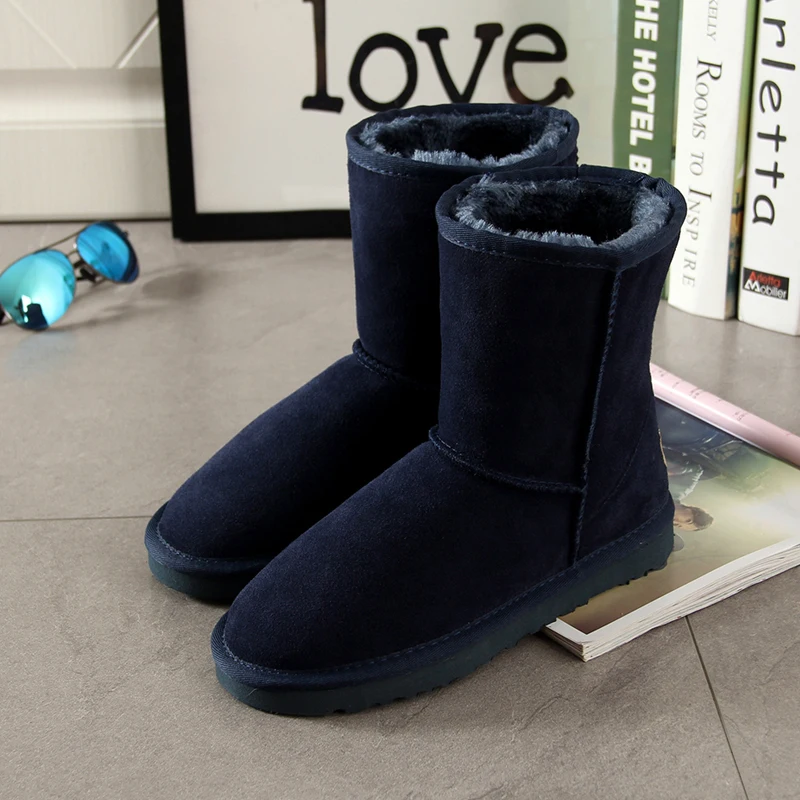 Begocool fashion snow boots for women genuine cow suede australia warm winter boots woman shoes red