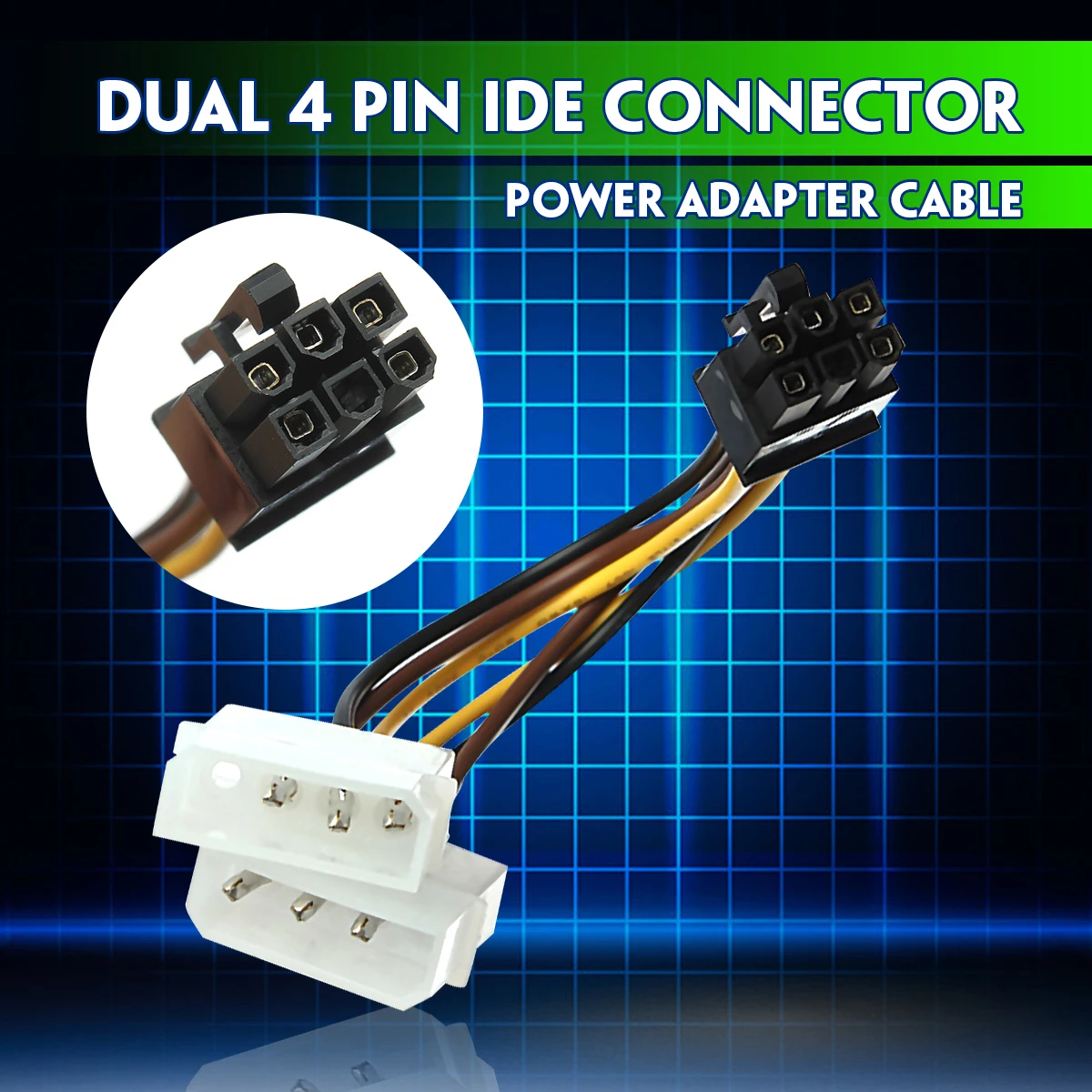 

12cm Cable Adapter Connector Dual 4 Pin to 6 Pin PCI-E Graphic Card Power Connector Wholesale Price