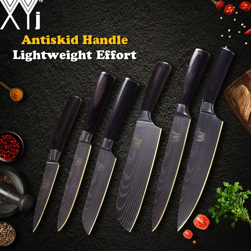 XYj Kitchen Cooking Knives Stainless Steel Knife 3.5, 5, 5, 7, 8, 8 inch Japanese Chef Knife Fruit Vegetable Meat Cooking Tools