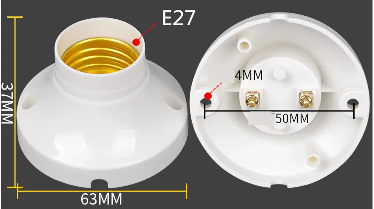 Цоколь E27 с отверстием для провода B22 разъем самоблокирующийся E14 держатель лампы люстра лампа энергосберегающий светильник - Цвет: E27