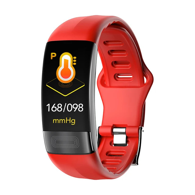 Vwar P11 ЭКГ+ PPG смарт-браслет кровяное давление HR монитор Smartband фитнес-трекер часы Шагомер умный Браслет для IOS Android - Цвет: Красный