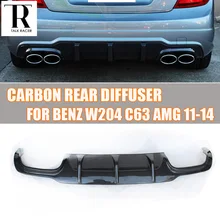 W204 C63 углеродного волокна рассеиватель задней губы спойлер для Benz W204 c-класса C200 C220 C260 C300 Спорт бампер и C63 AMG 2012 2013