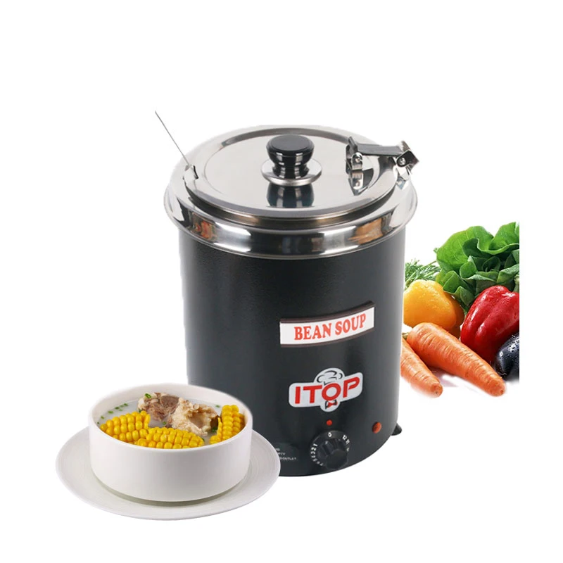 

Fast Delivery Food Machine Electric Soup WARMING Kettle boiler stainlesssteel black 5.7L Iron spraying body Household Machine